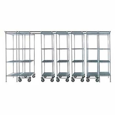 Nexel Space-Trac, 7 Unit, Poly-Z-Brite High Density Shelving, 72inW x 18inD x 76inH, 14ft Length B2177916